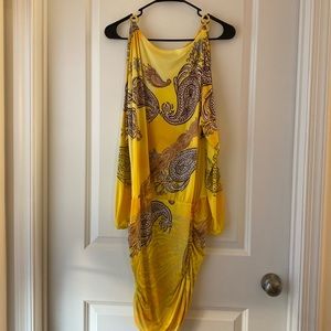 Yellow and Brown Stretchy Dress